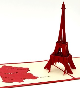Carte pop-up Tour Eiffel Rouge