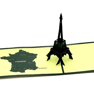 Carte pop-up Tour Eiffel verte