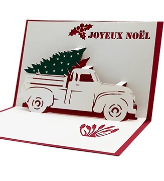 kirigami Jeep de Noël