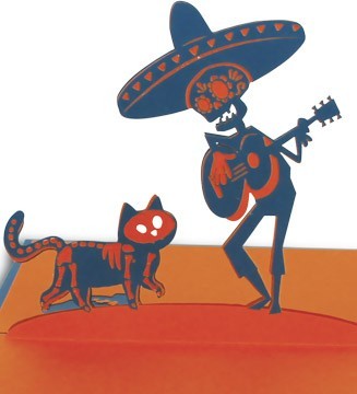 Kirigami les imprimés d'Halloween Squelette Mariachi