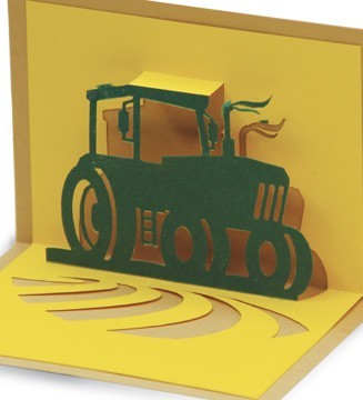 Loisir créatif Mini-carte pop-up kirigami : Tracteur