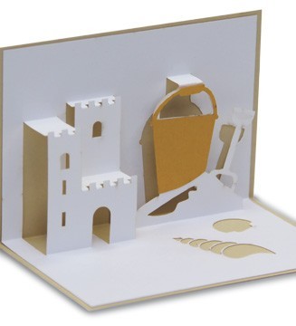 Loisir créatif Mini-carte pop-up kirigami : Château de sable