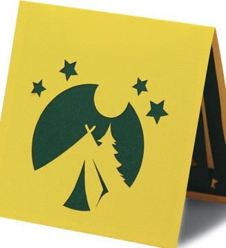 Loisir créatif carte pop-up kirigami : Tente de camping - couverture