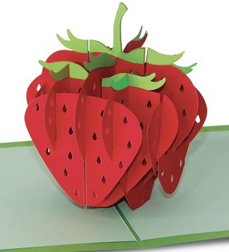 Loisir créatif carte pop-up 3D kirigami : La fraise intérieur