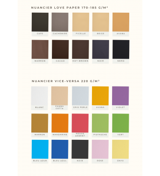 Téléchargement Nuancier papier love paper -Brun-Marron-Beige-Noir- 170g- 220g texturé