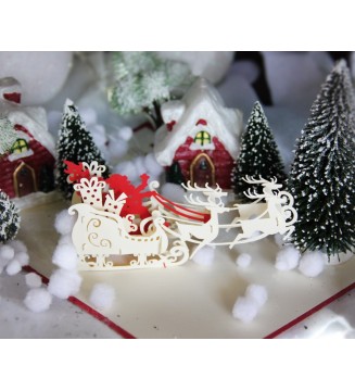 Kirigami Traineau du père Noël