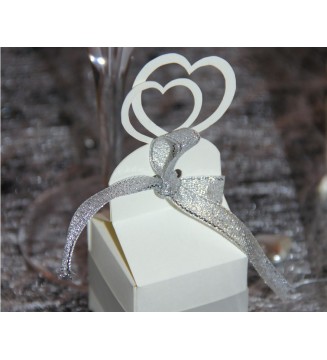 Boîte à dragées double coeur