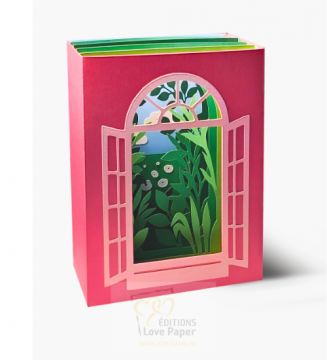 fenêtre lightbox theatre DIY carte popup papier de création patron pour découpe scalpel ou scancut cricut
