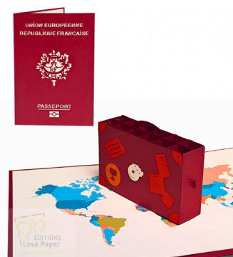 valise et passport modèle DIY carte popup papier de création patron pour découpe scalpel ou scancut cricut