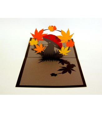 carte pop-up Feuilles d'automne SVG